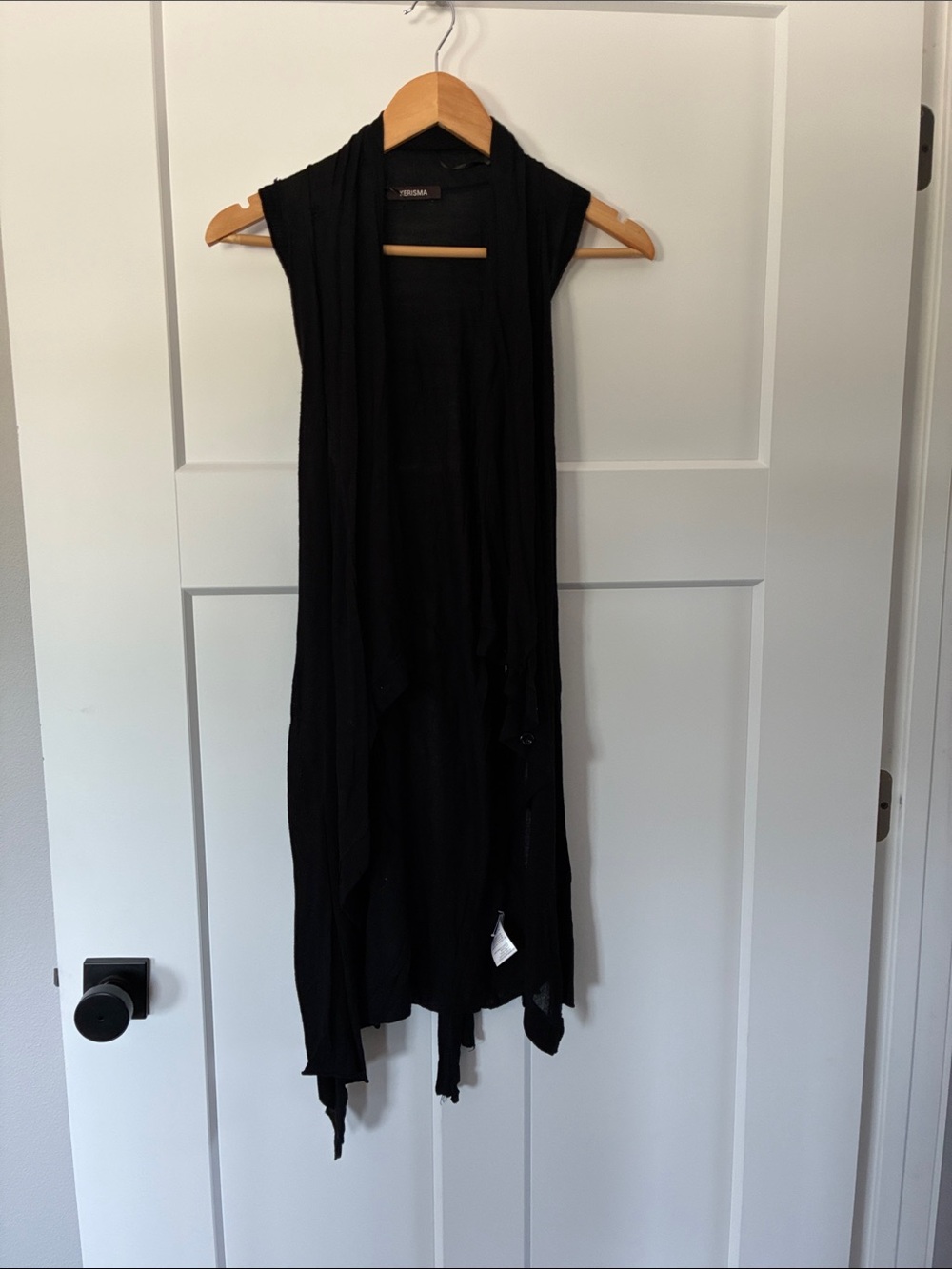 Kerisma Black Draped Sleeveless Long Vest